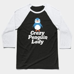 Crazy Penguin Lady Baseball T-Shirt